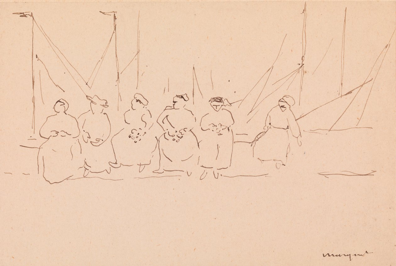 Seis mulheres em um cais de Albert Marquet