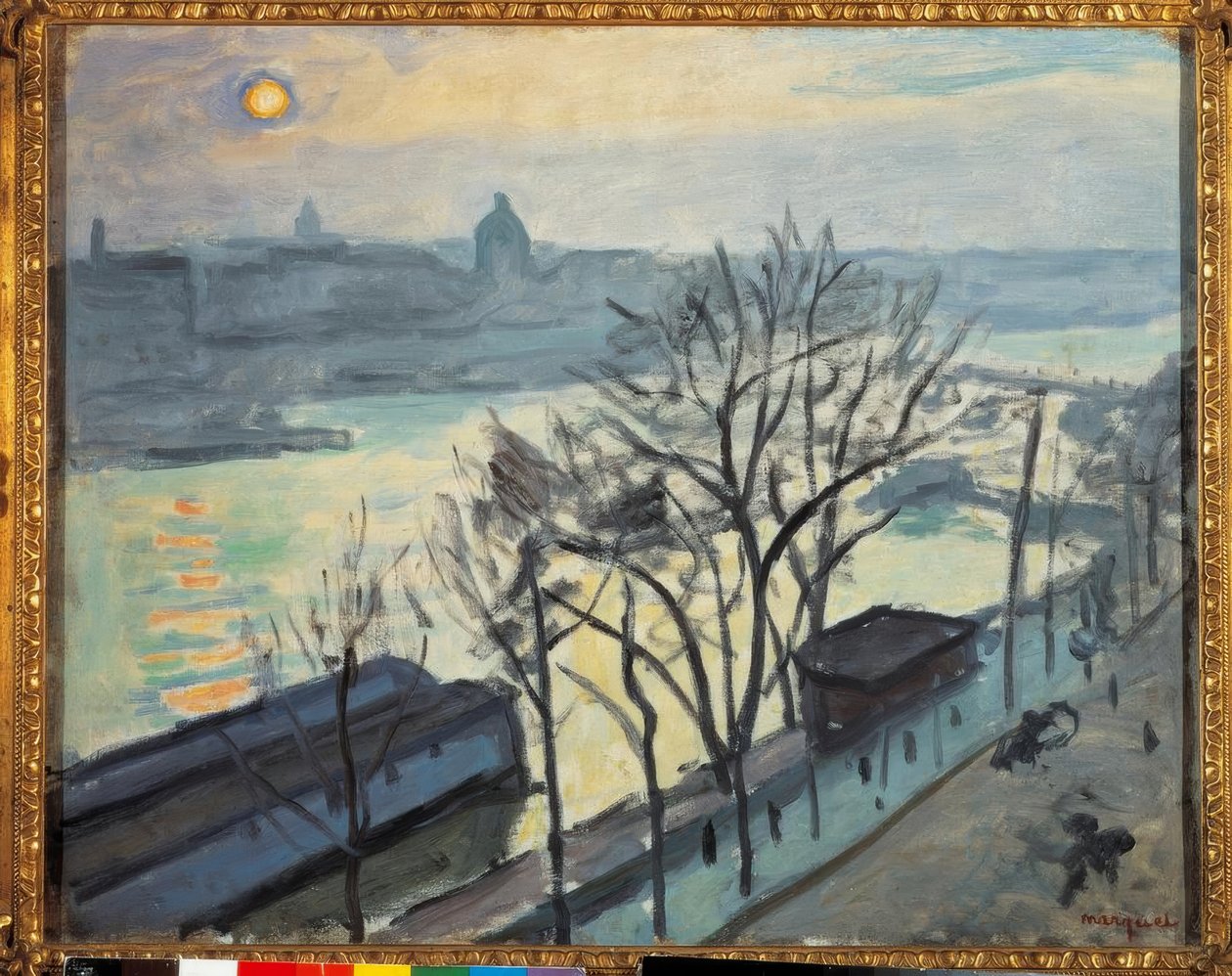 Sol sobre Paris. O Quai du Louvre de Albert Marquet