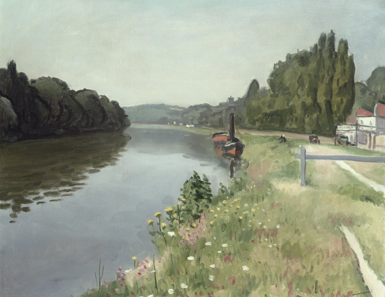 Os Bancos do Sena em Mericourt, perto de Mantes de Albert Marquet