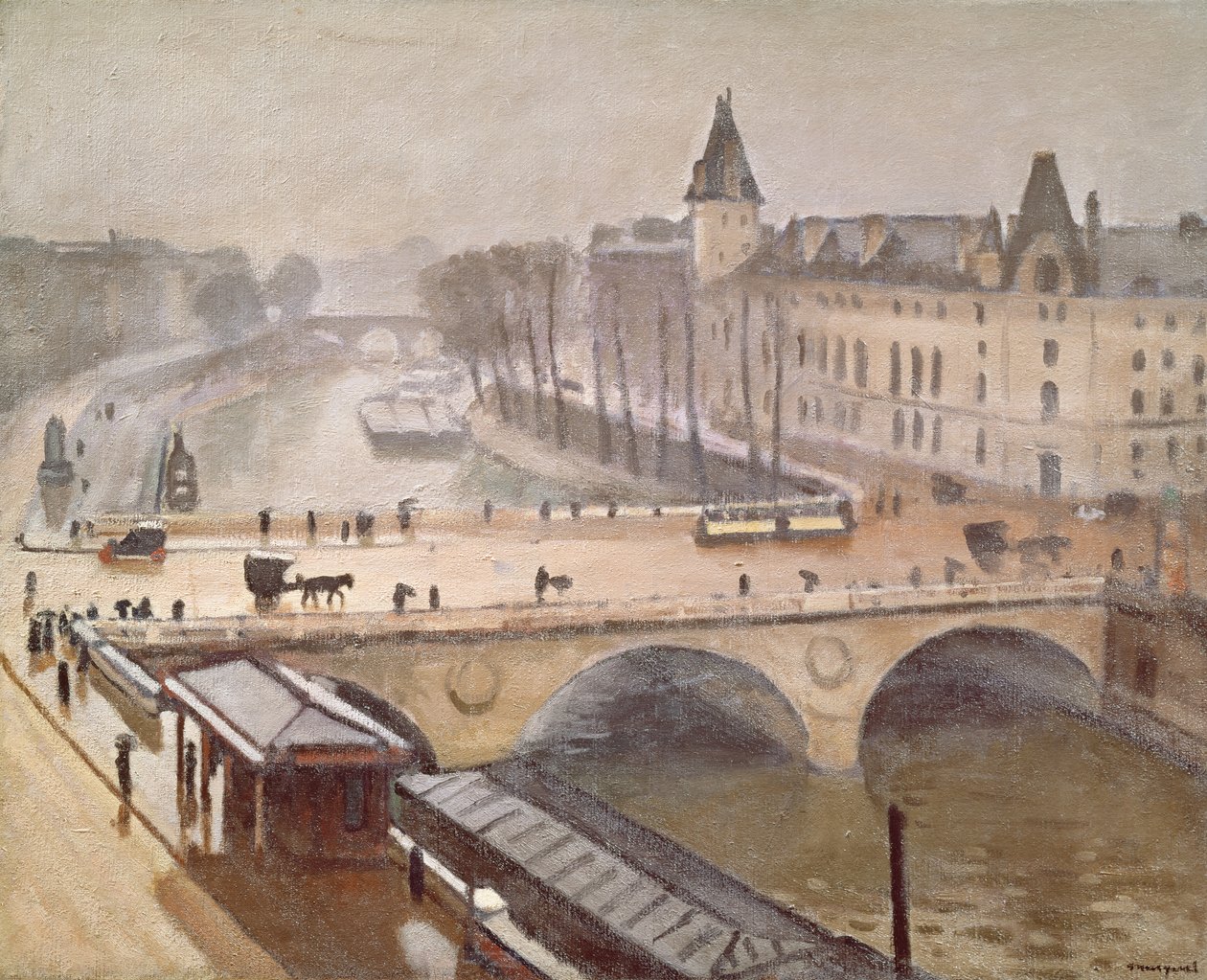 O Palais de Justice e o Pont au Change, Paris (óleo sobre tela) de Albert Marquet
