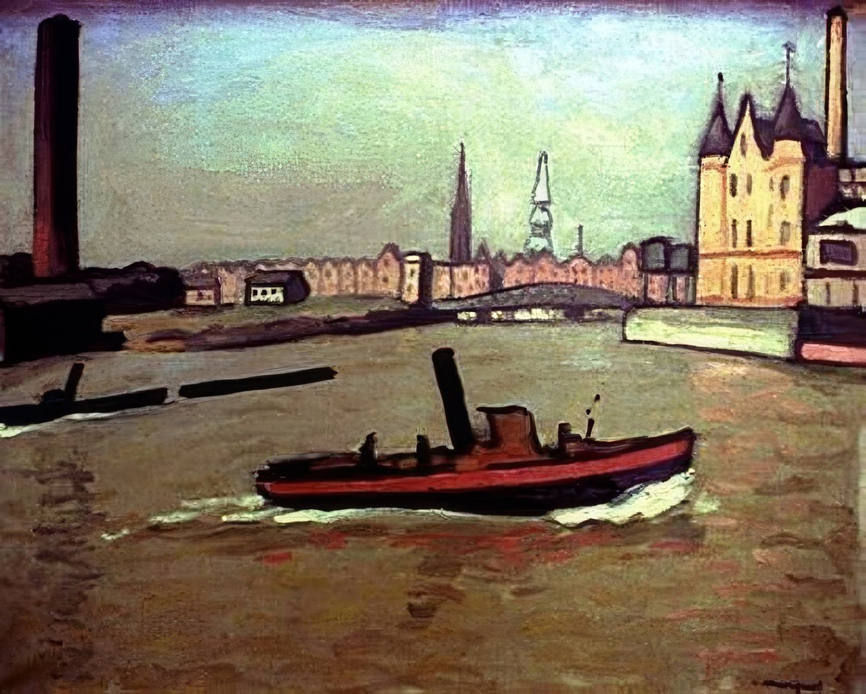Porto de Hamburgo - 1908 - 68 × 81 cm - óleo sobre tela de Albert Marquet