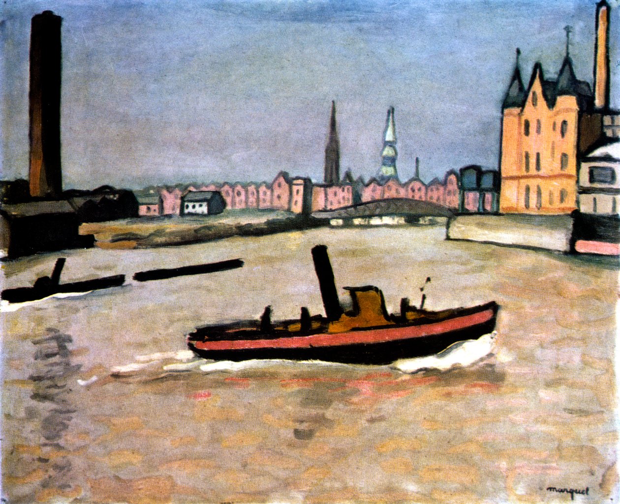O porto de Hamburgo, 1909 de Albert Marquet