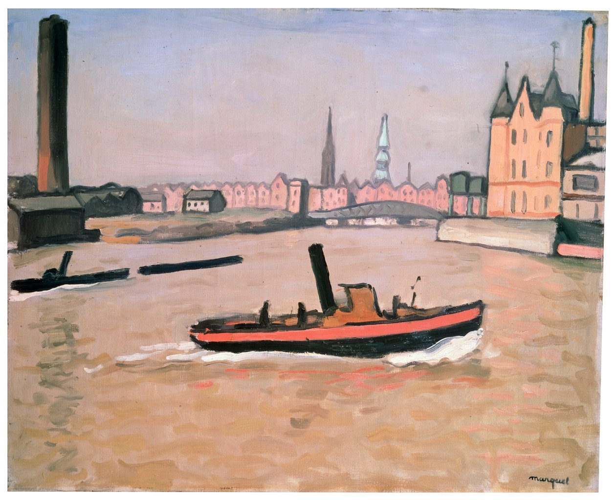 O porto de Hamburgo, 1909. de Albert Marquet