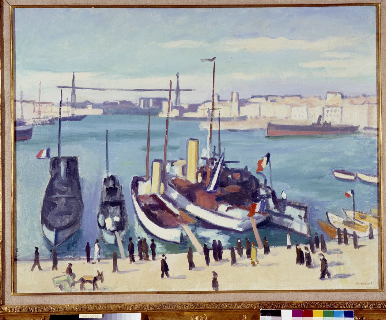 O porto de Marselha com a ponte de ferry (pintura) Século XX de Albert Marquet