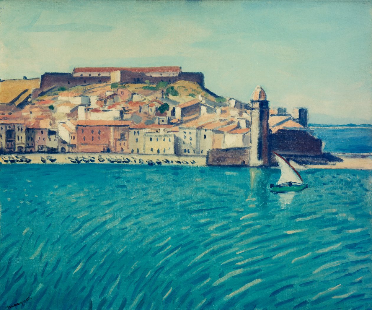 Vista do Porto de Collioure (óleo sobre tela) de Albert Marquet