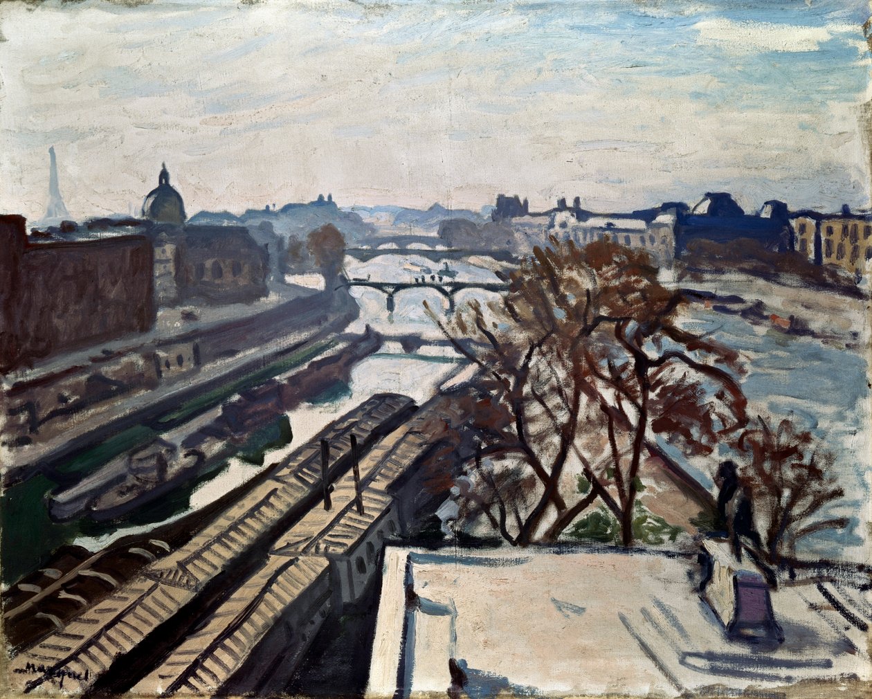 Vista do Sena e a estátua de Henrique IV, c1906. de Albert Marquet