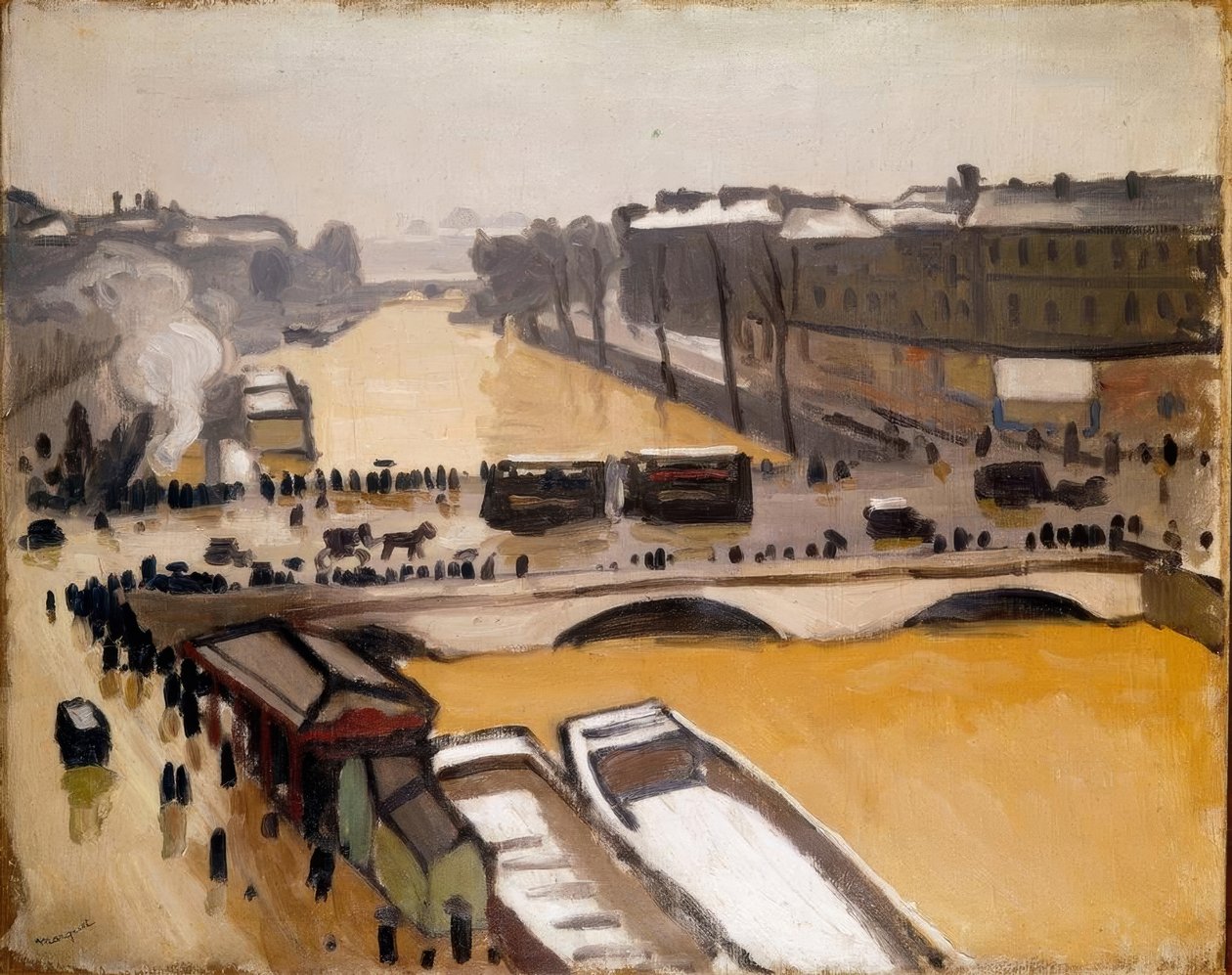Inundações no Pont Saint-Michel de Albert Marquet