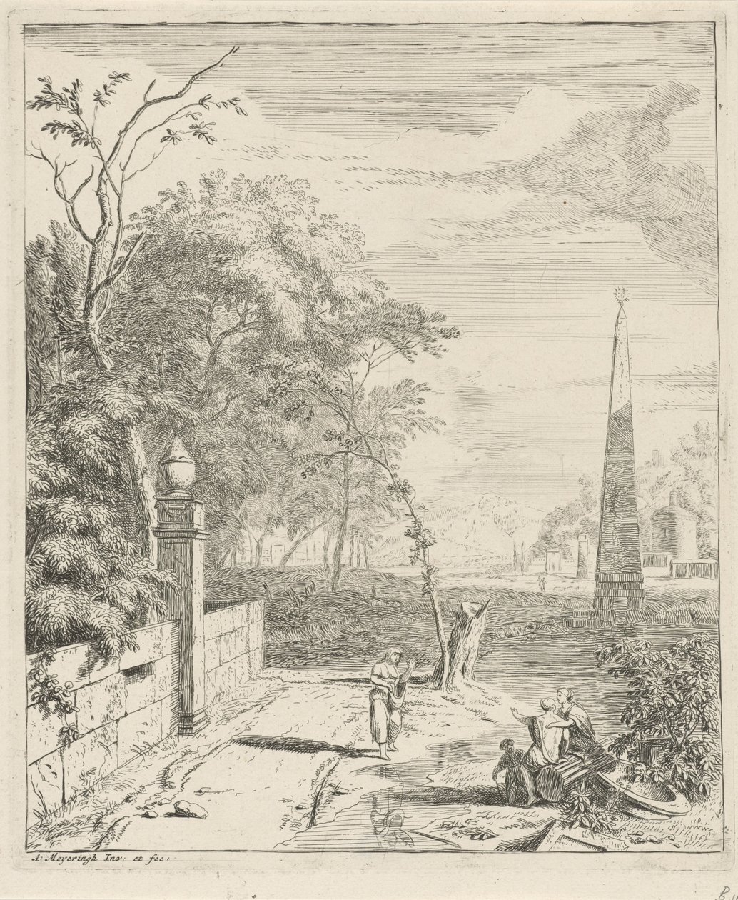 Paisagem com um obelisco
Paisagens (título da série) de Albert Meyering