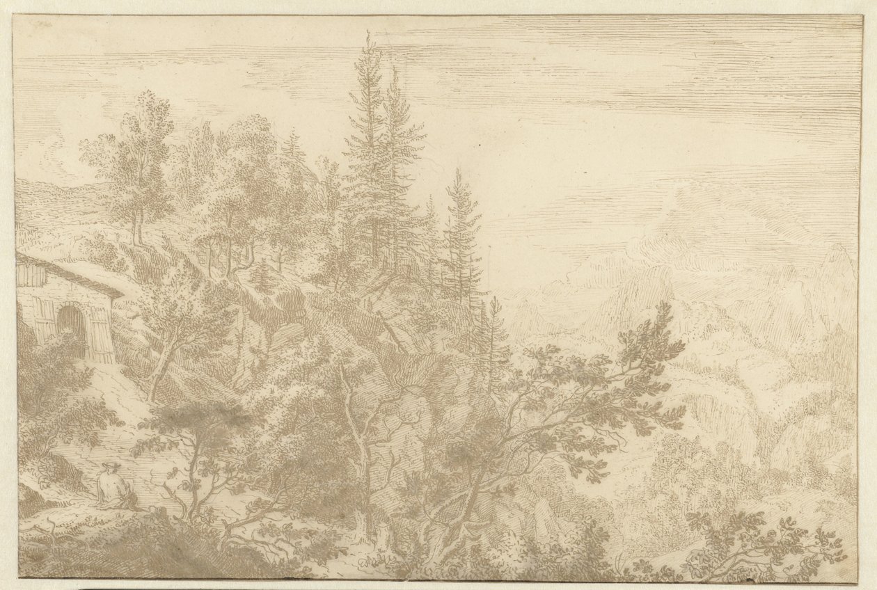 Paisagem montanhosa com vista para a passagem de Loibl de Albert Meyering