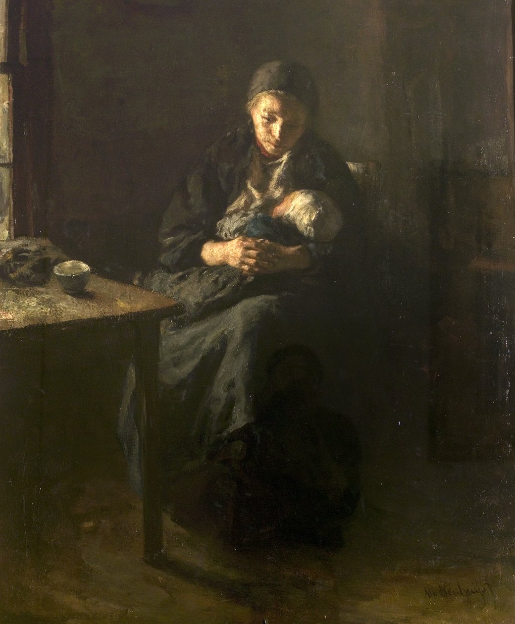 Amor Materno (tristeza), c.1857 de Albert Neuhuys