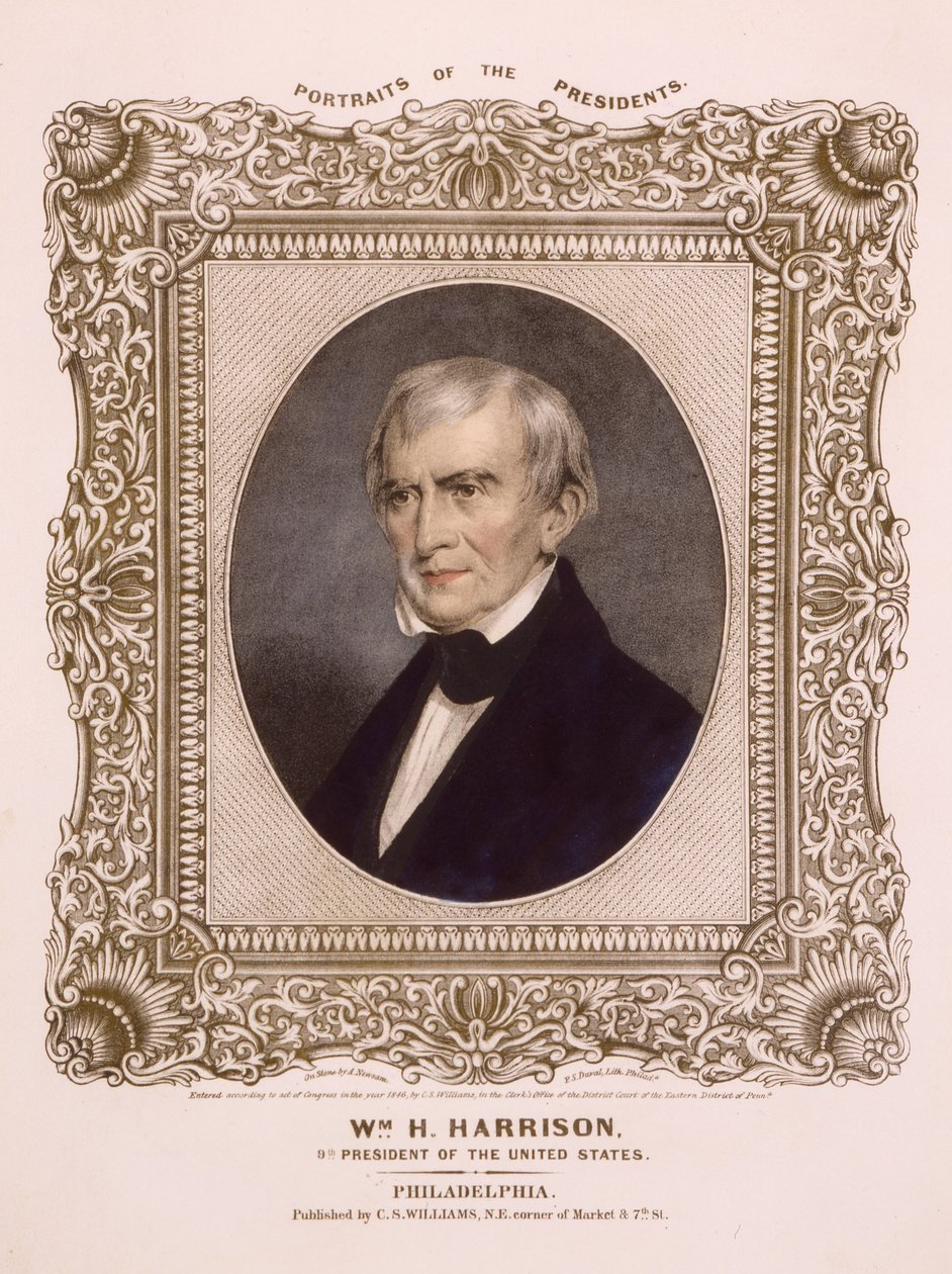 Presidente dos EUA William Henry Harrison, 1846 (litografia) de Albert Newsam