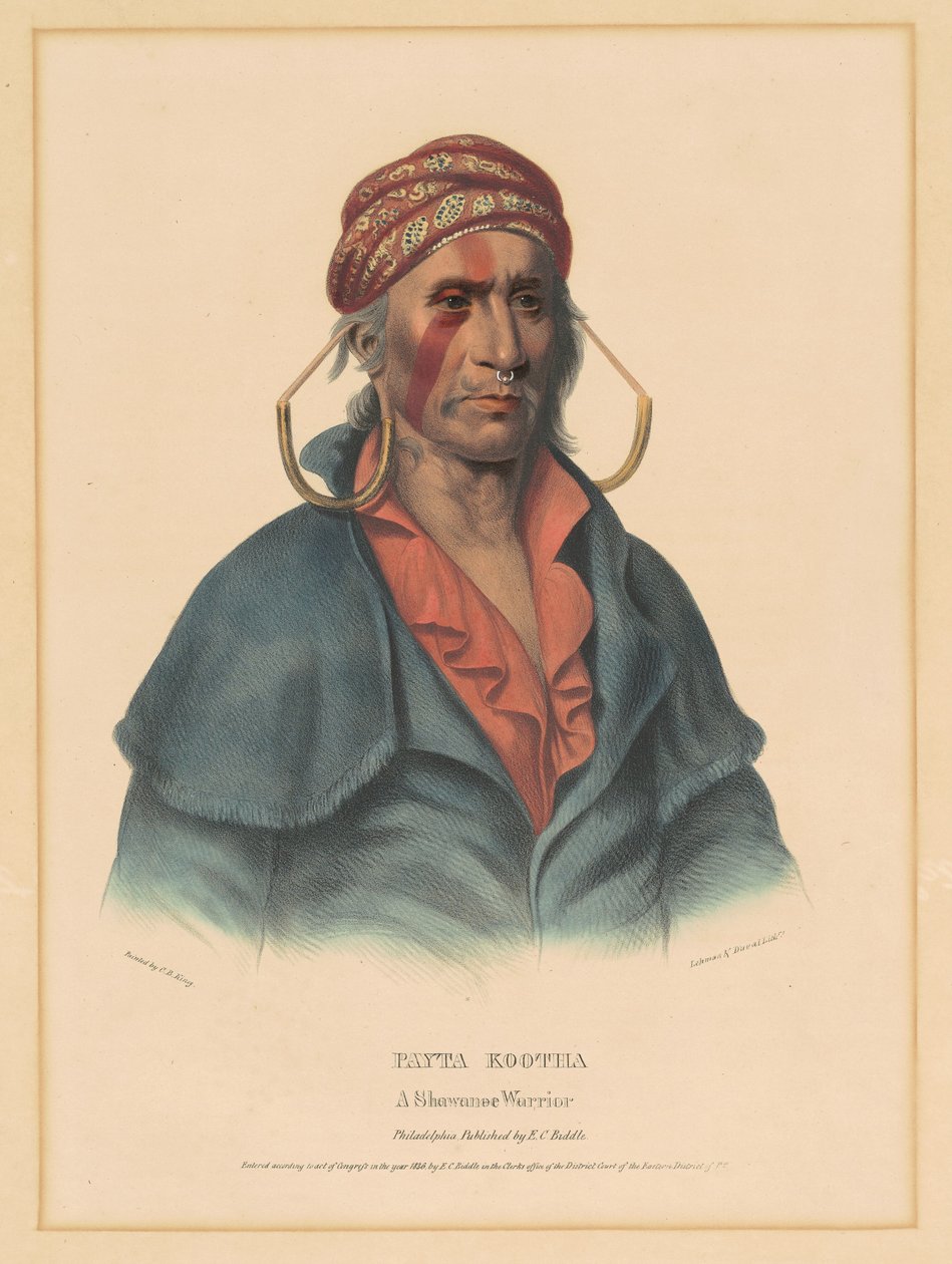 Payta Kootha, uma guerreira Shawnee de Albert Newsam, after Henry Inman, after Charles Bird King