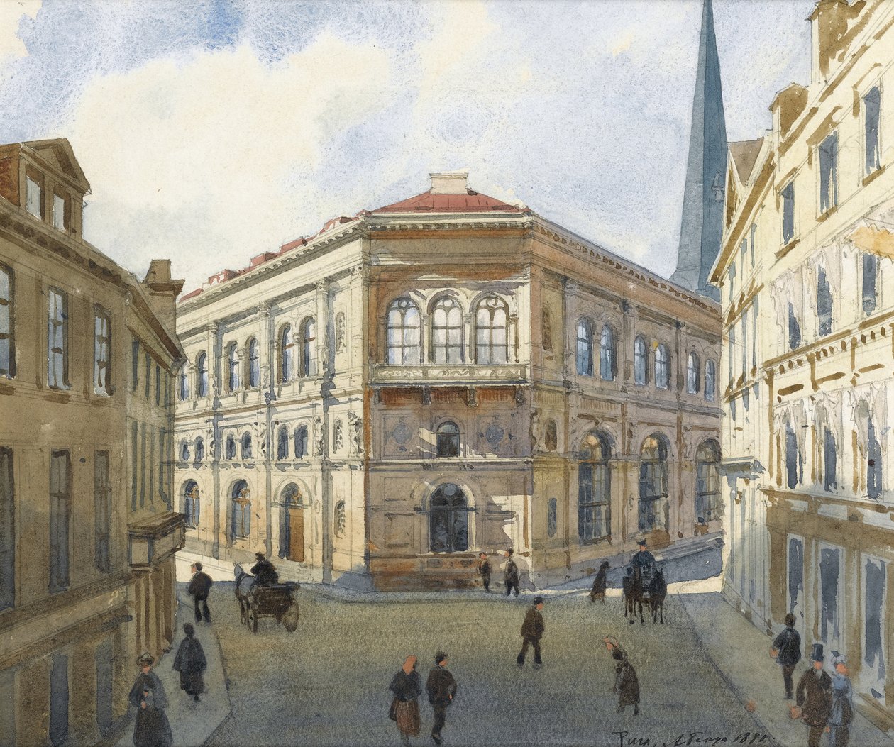 Vista da Bolsa de Valores de Riga de Albert Nikolaevich Benois