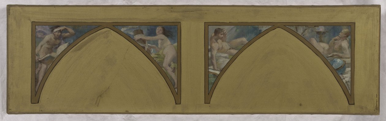 Esboço para o Hôtel de Ville de Paris: obras filosóficas de Voltaire. L
