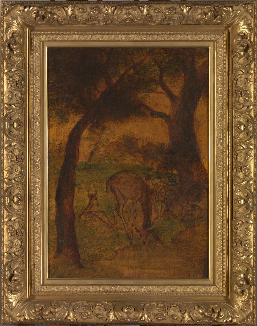 Um Cervo Bebendo, ca. década de 1870. de Albert Pinkham Ryder