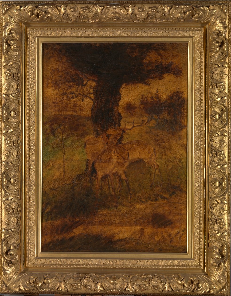 Um veado e dois faz, ca. década de 1870. de Albert Pinkham Ryder