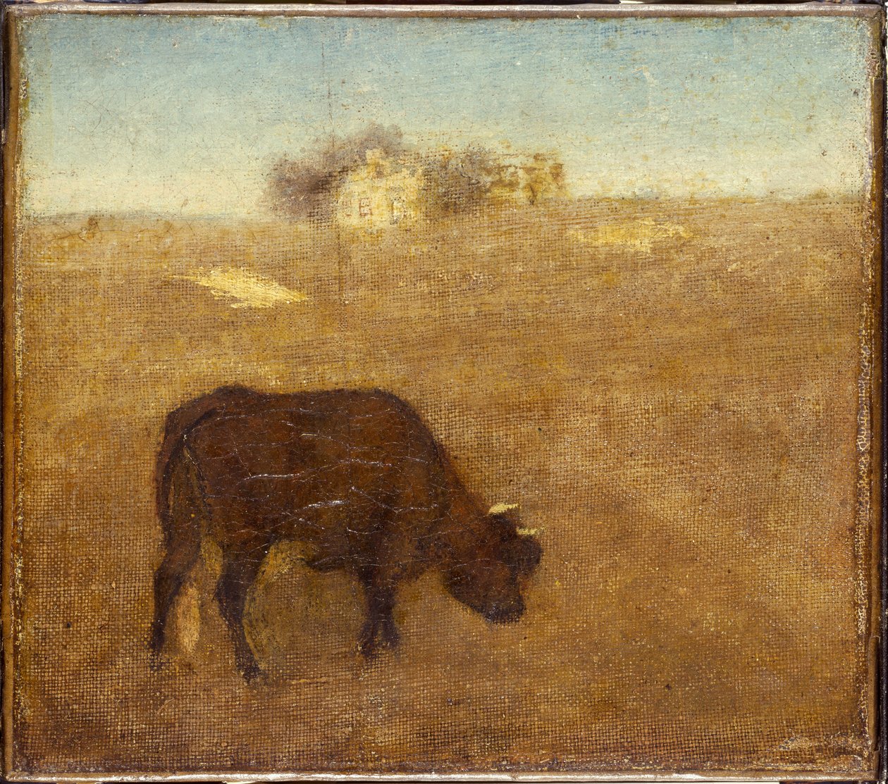 Brilho da noite, a velha vaca vermelha, de início a meados dos anos 1870 de Albert Pinkham Ryder