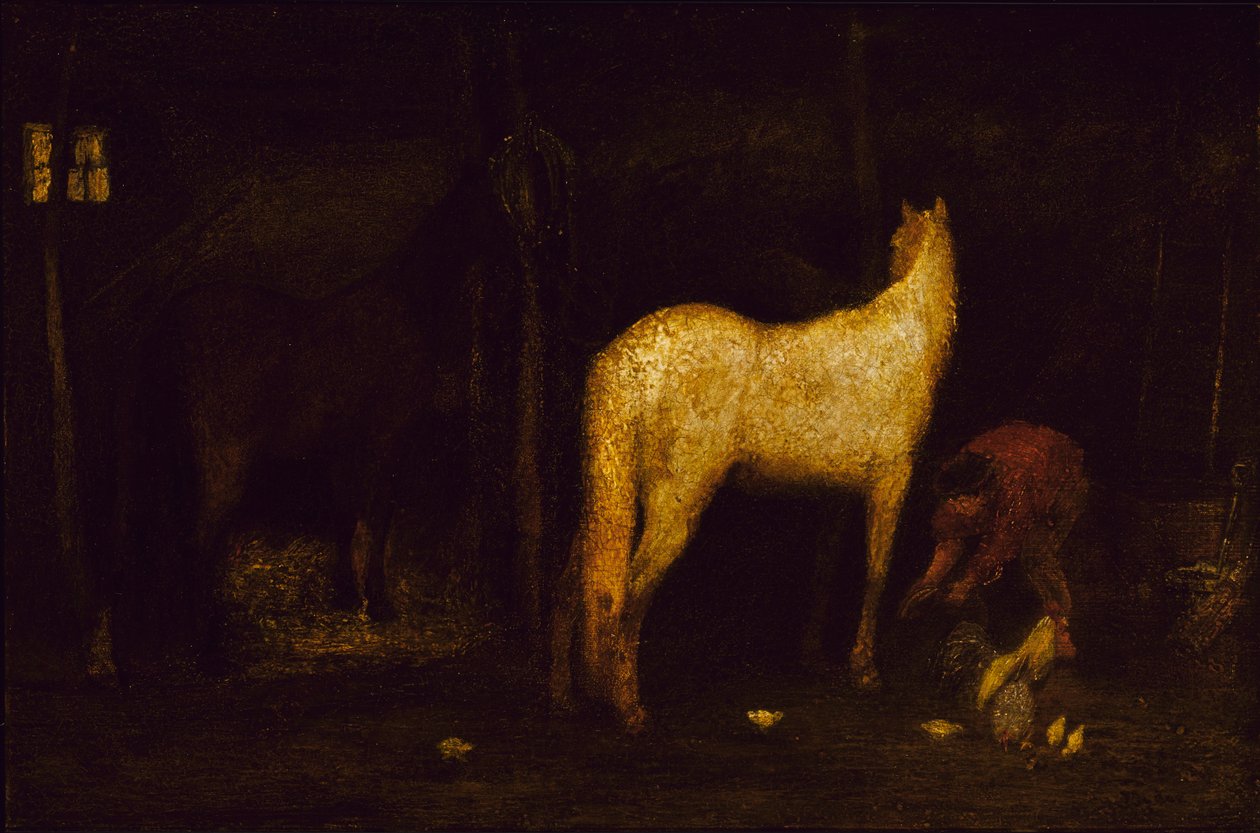 No estábulo, antes de 1911. de Albert Pinkham Ryder