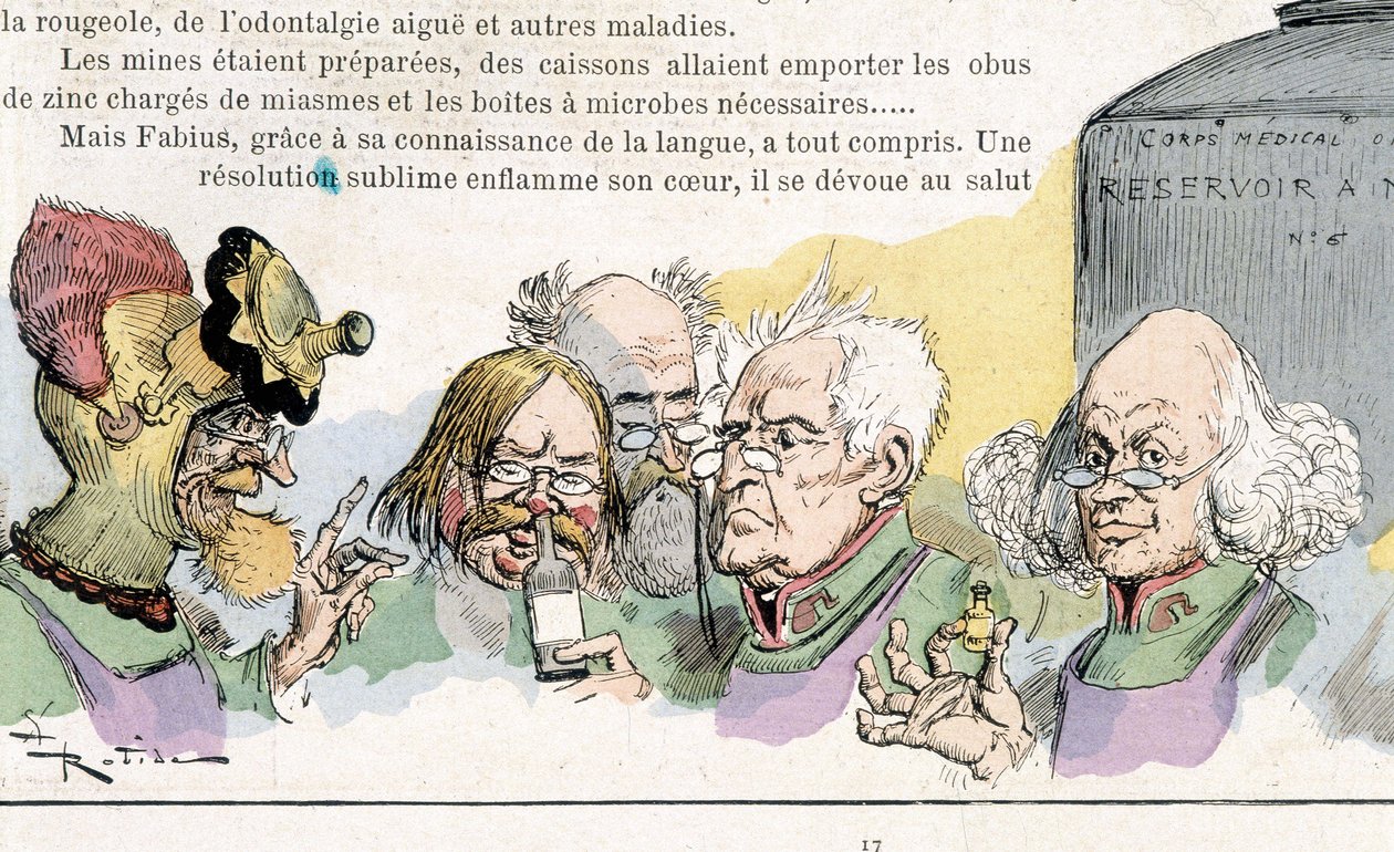 Antecipação: estudiosos, "Guerra no século 20" (guerra química e bacteriológica?) por Robida, n.d. de Albert Robida