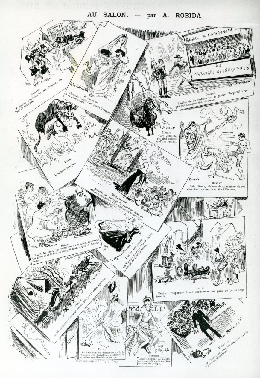 No salão, de &39;La Caricature&39;, nº 283, 30 de maio de 1885 de Albert Robida