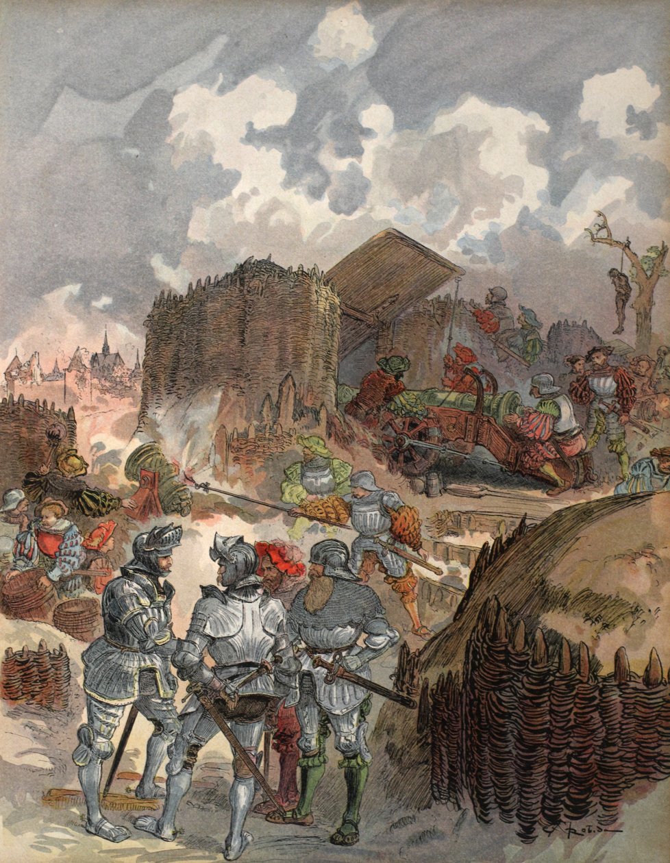 Bayard no cerco de Mezieres, ilustração de 