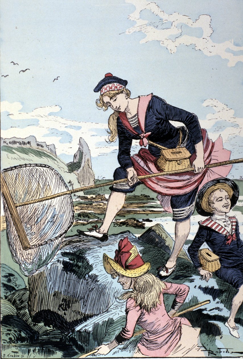 Pesca de lagostim junto ao mar de Albert Robida