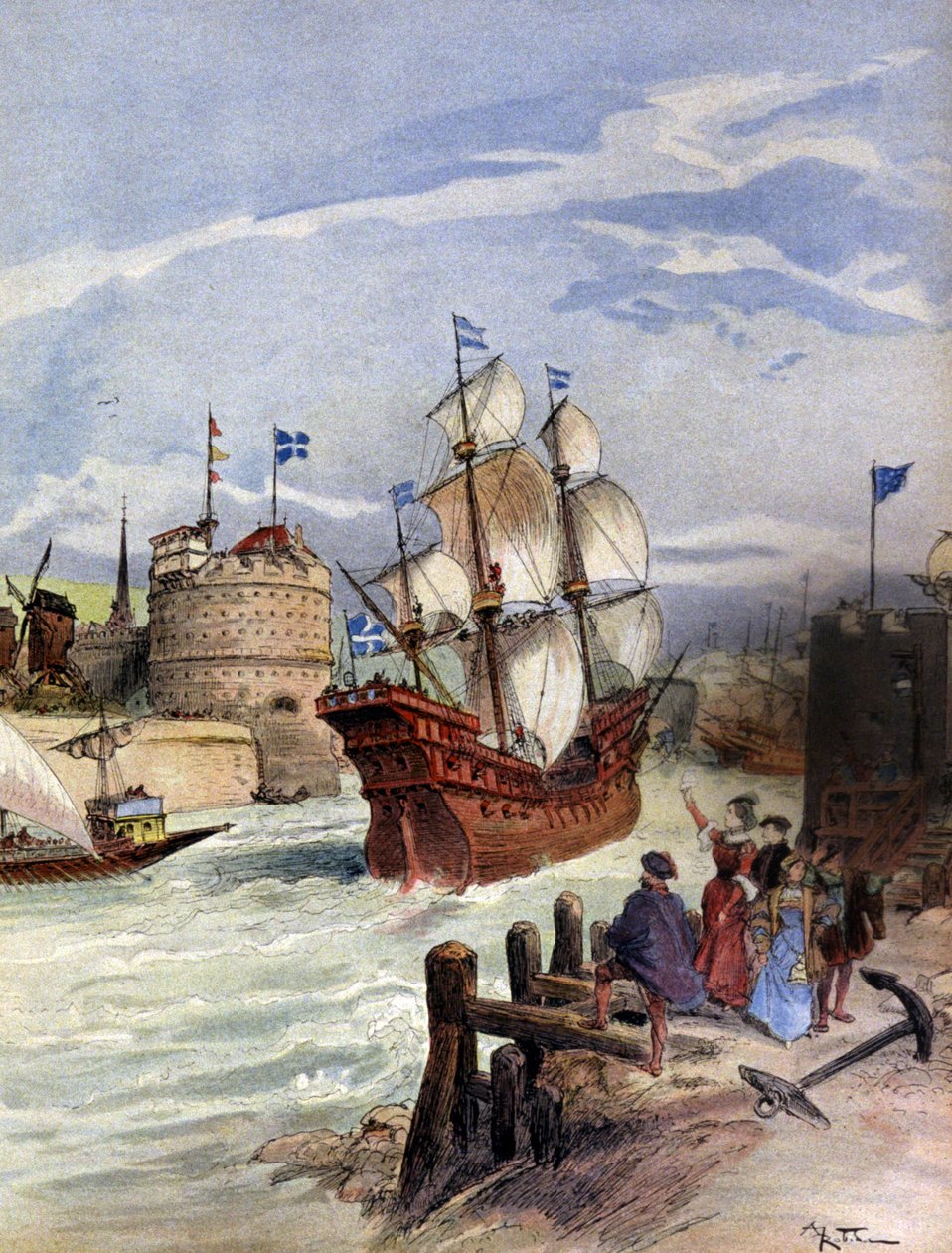 A frota de Francisco I no Havre de Albert Robida