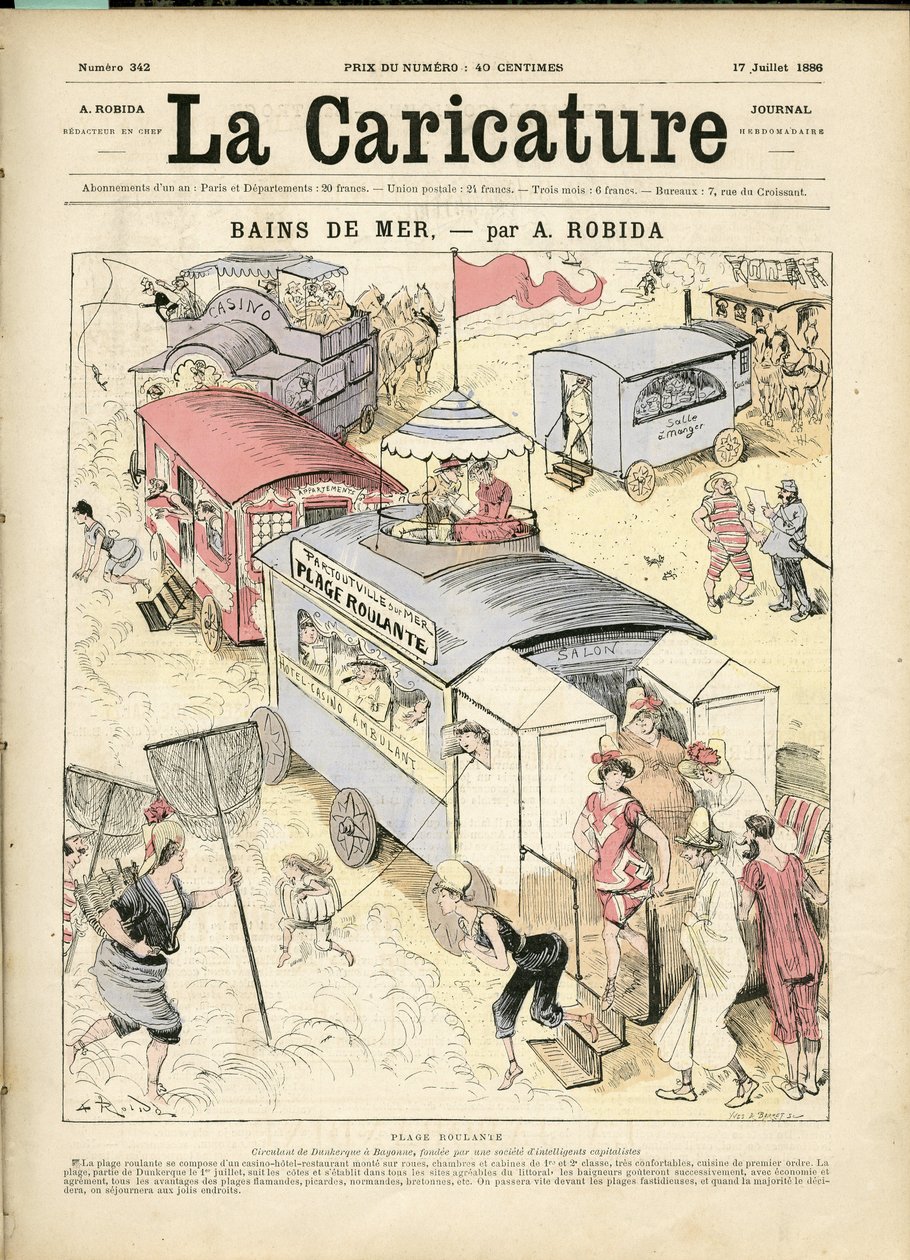 Ilustração de Albert Robida (1848-1926) para a capa de La Caricature (1880) de Albert Robida