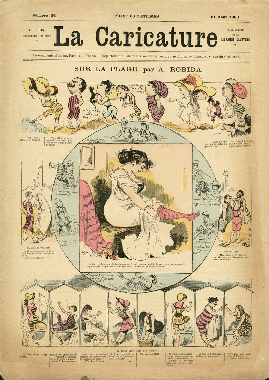 Ilustração de Albert Robida (1848-1926) para a capa de La Caricature (1880) de Albert Robida