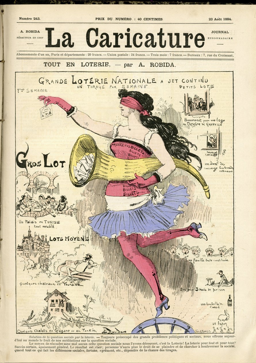 Ilustração de Albert Robida (1848-1926) para a capa de A Caricatura (1880) de Albert Robida