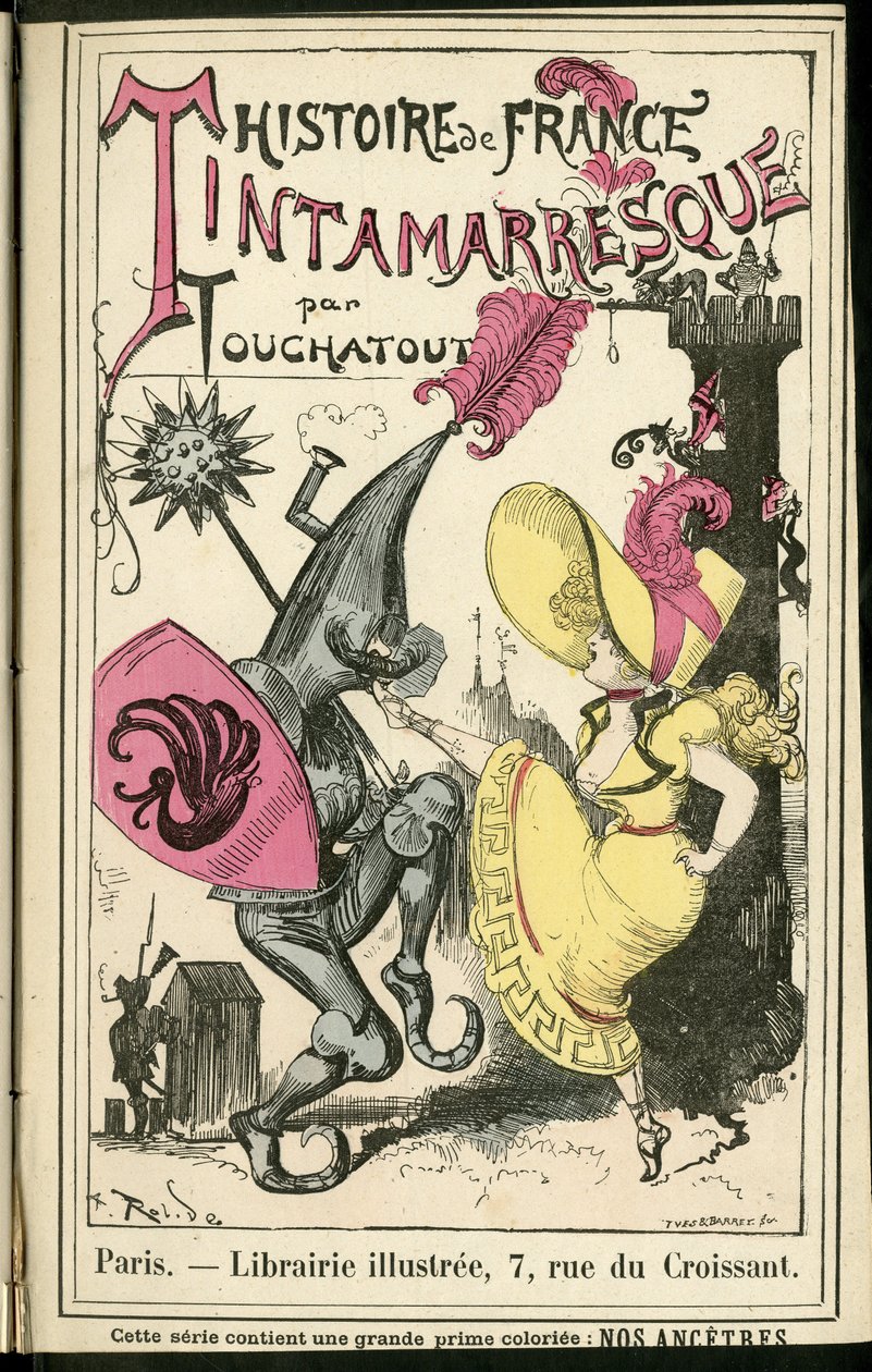 Ilustração de Albert Robida (1848-1926) em Histoire de France tintamarresque, ca. 1880 - História, Dança de Albert Robida