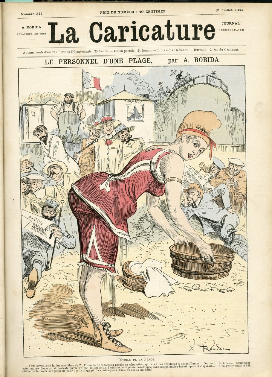 Ilustração de Albert Robida (1848-1926) para a manta de La Caricature (1880) de Albert Robida