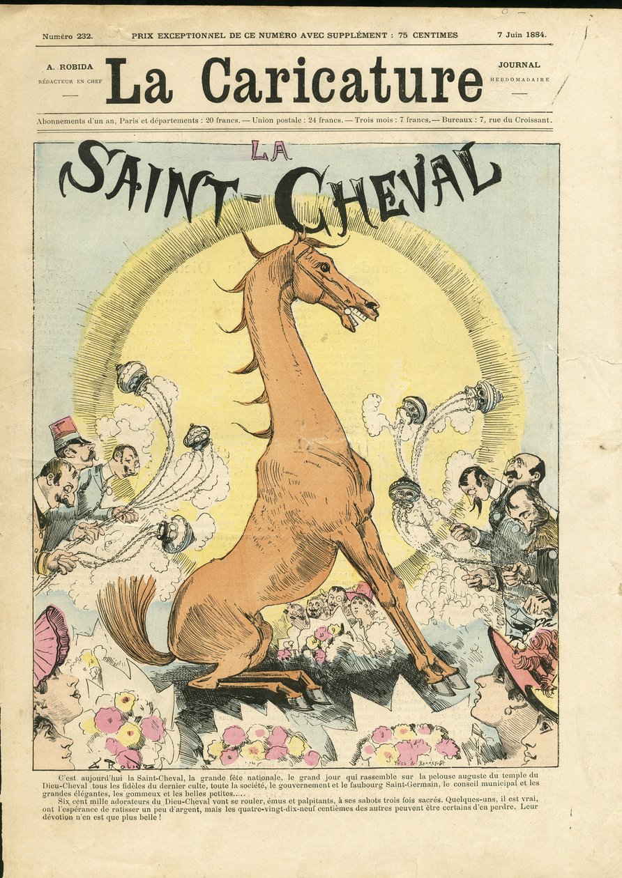 Ilustração de Albert Robida (1848-1926) para a capa de A Caricatura (1880) de Albert Robida