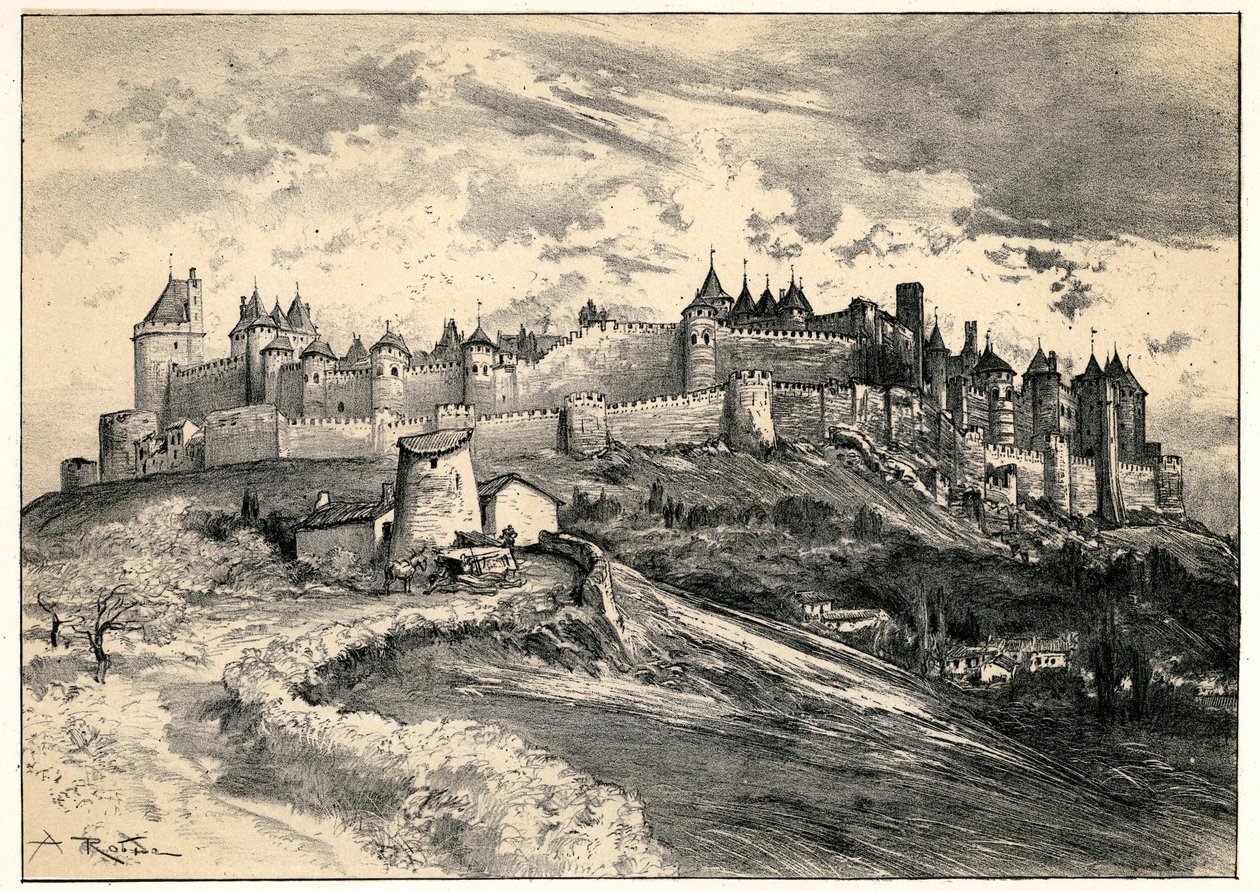 Cidade medieval de Carcassonne de Albert Robida