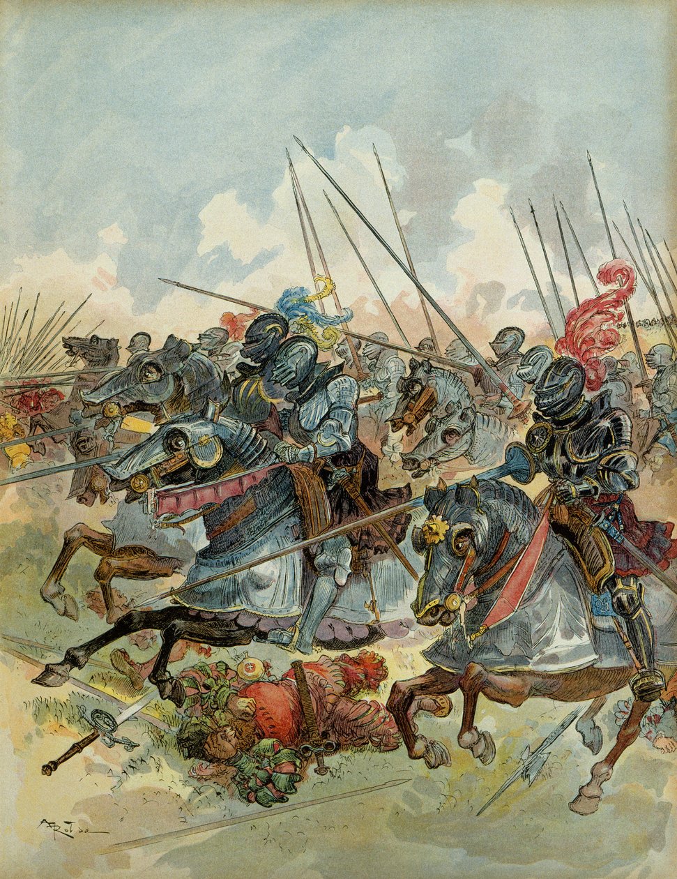 Sexta Guerra Italiana (1521-1526): Batalha de Pavia (Itália), 24 de fevereiro de Albert Robida