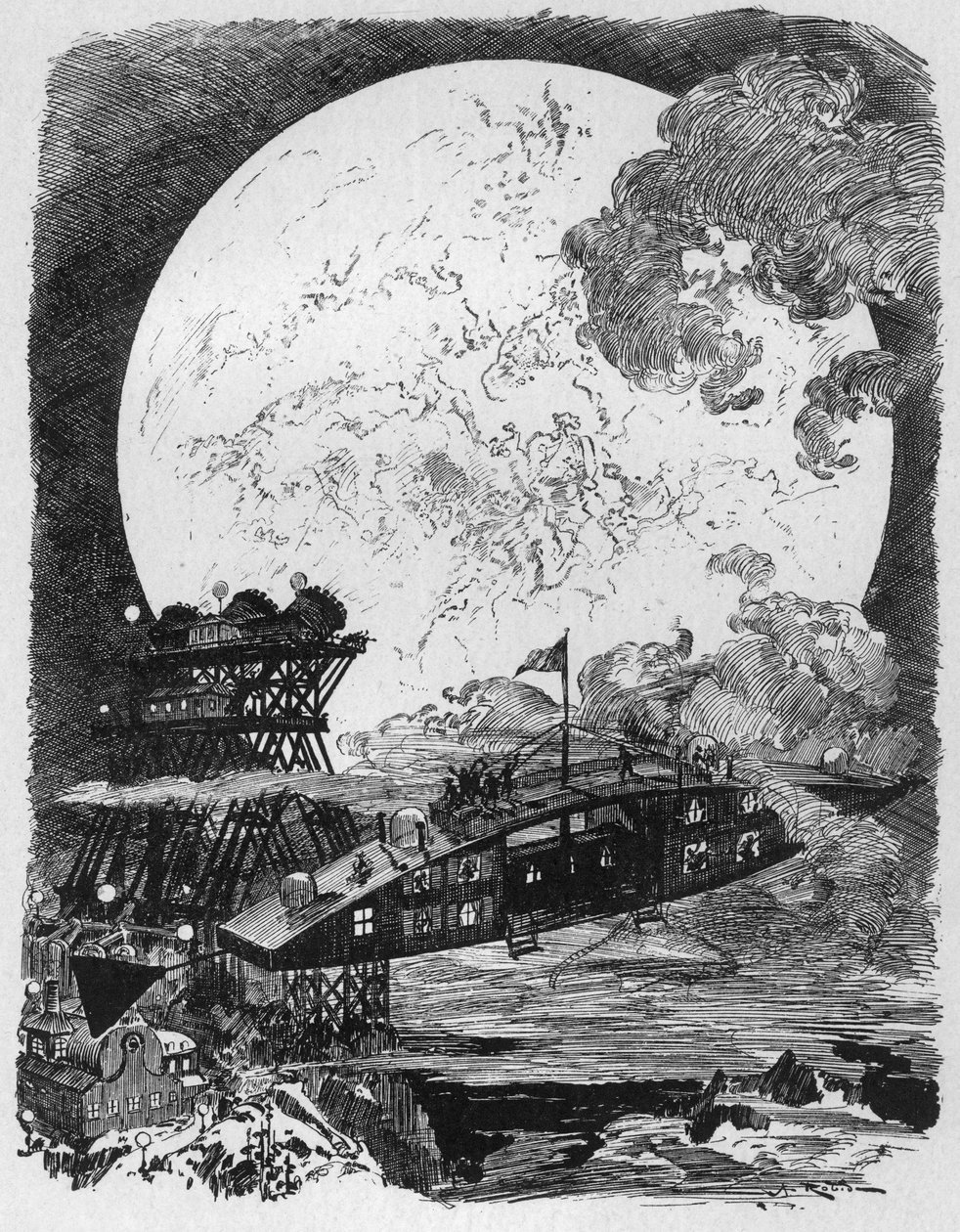 Conquete espacial: Viagem à Lua de Albert Robida