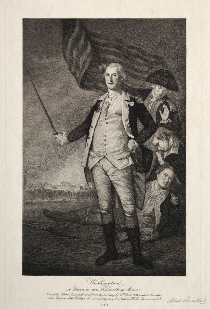 George Washington em Princeton, 1898. de Albert Rosenthal