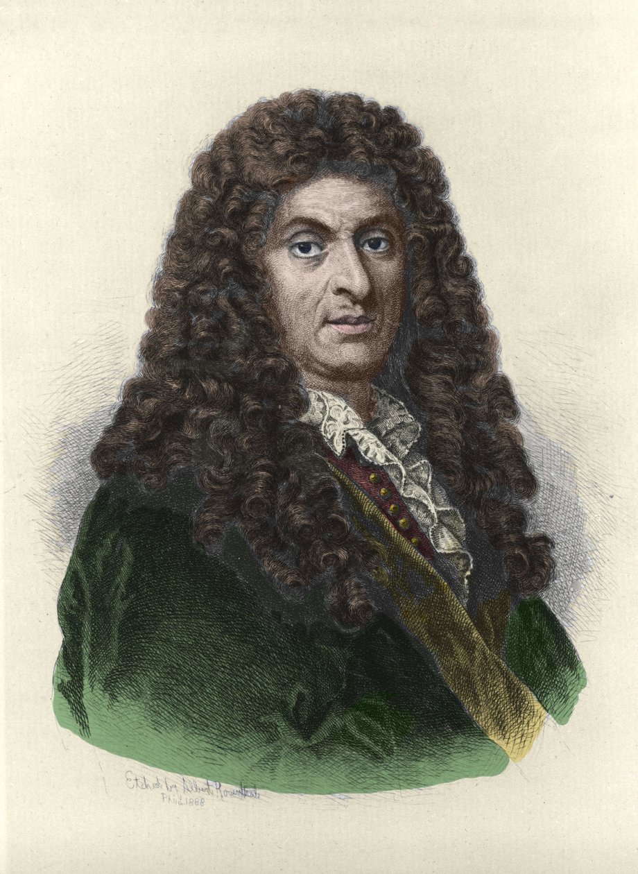 Retrato de Henry Purcell (1659-1695), compositor inglês baseado no desenho de Albert Rosenthal. de Albert Rosenthal