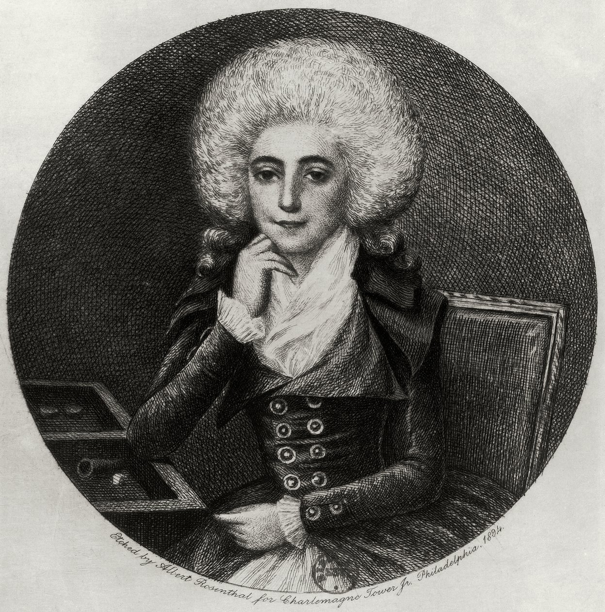 Retrato de Marie-Madeleine Pioche de La Vergne (gravura) de Albert Rosenthal