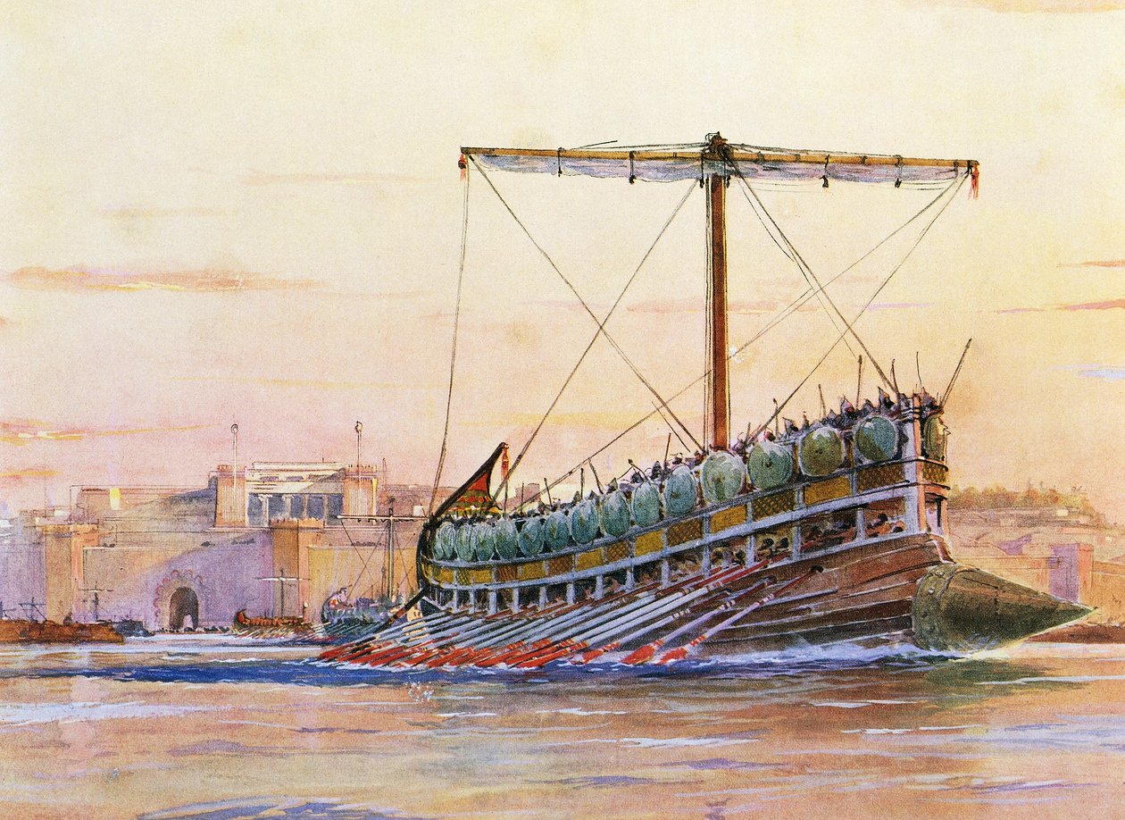 Galé assíria, aguarela de Albert Sebille (1874-1953) de Albert Sébille