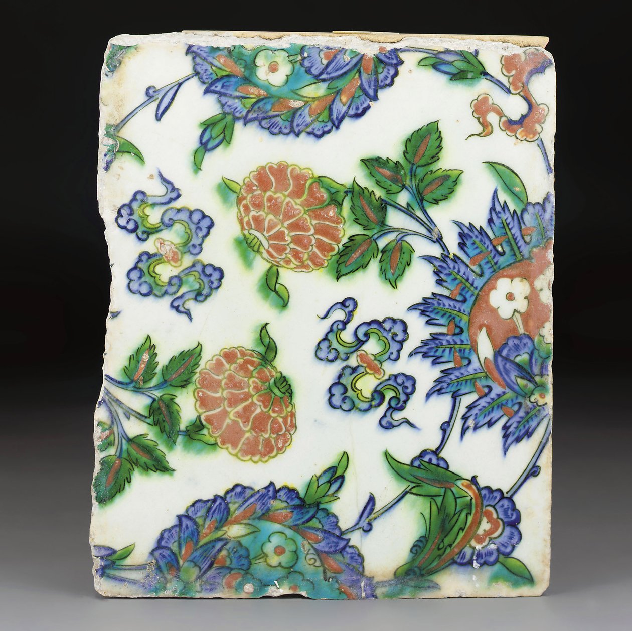 Um azulejo de cerâmica policromado de Iznik, Turquia otomana, final do século 16 (cerâmica) de Albert Schule