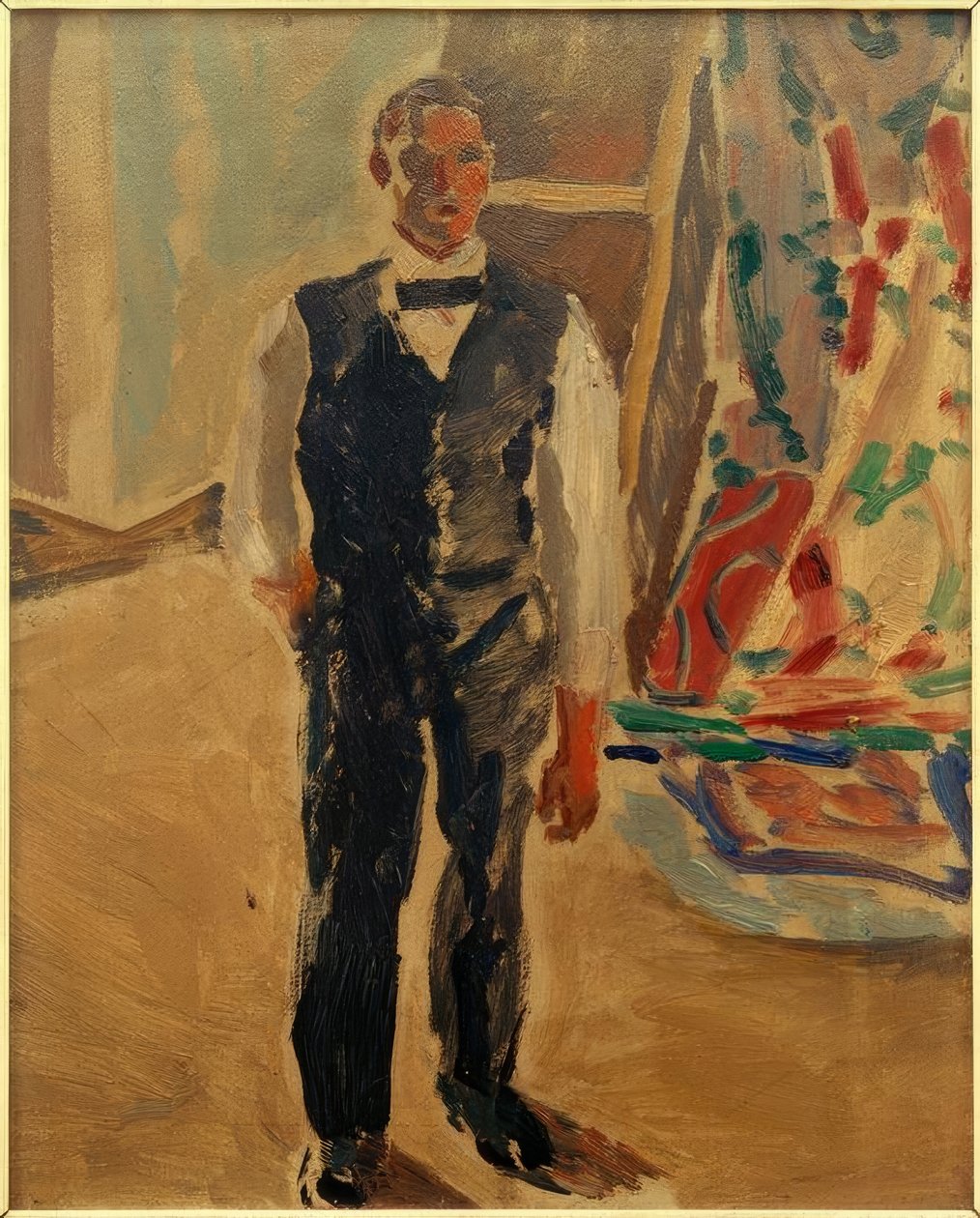 Auto-retrato em mangas de camisa de Albert Weisgerber