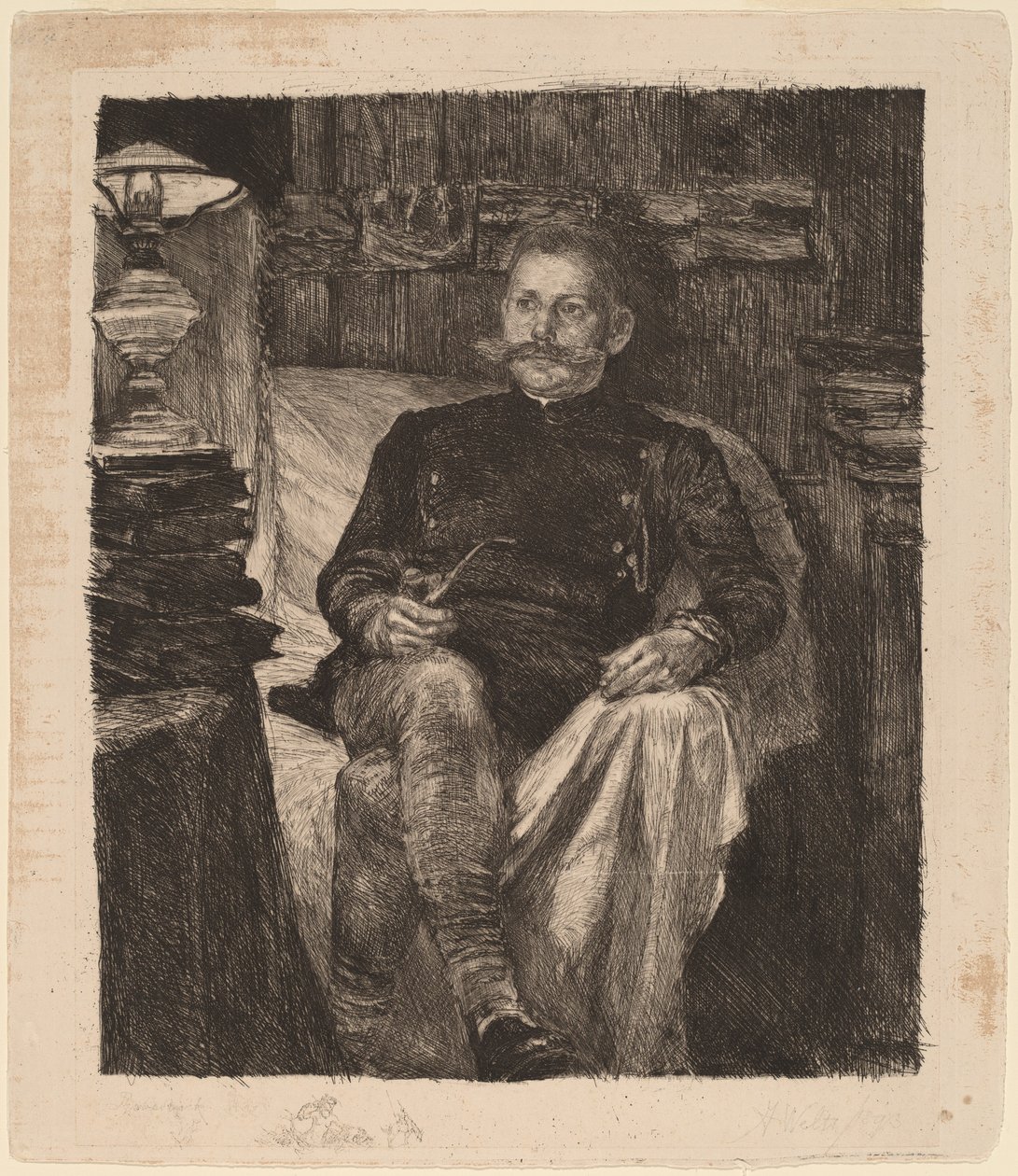Franz Rose em seu estúdio de Albert Welti