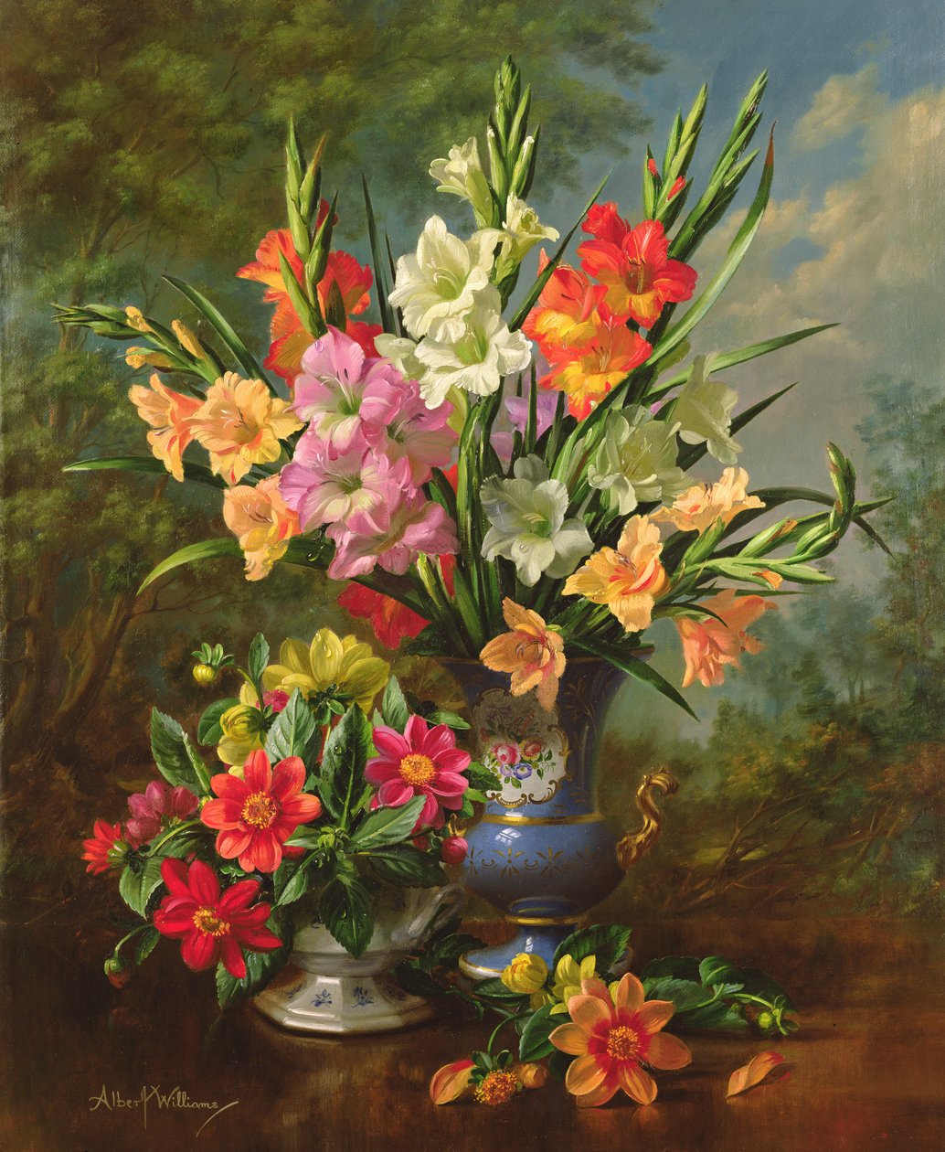 Gladioli e dálias AB1062B de Albert Williams