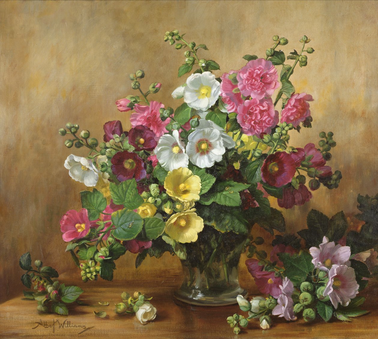 AB257 Hollyhocks do final de setembro de Albert Williams