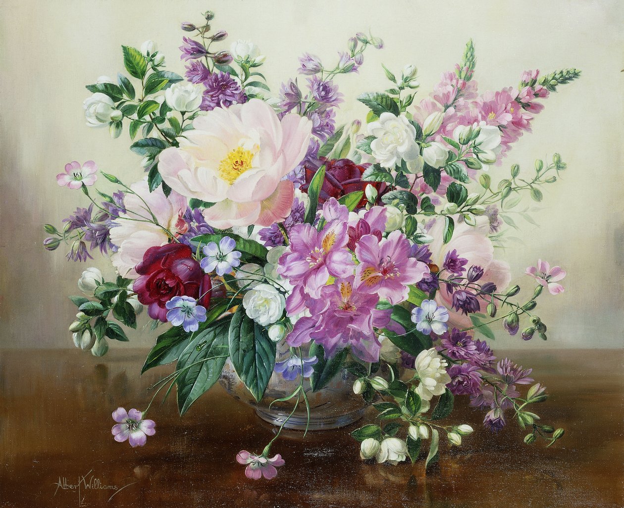 Flores em um vaso de vidro de Albert Williams