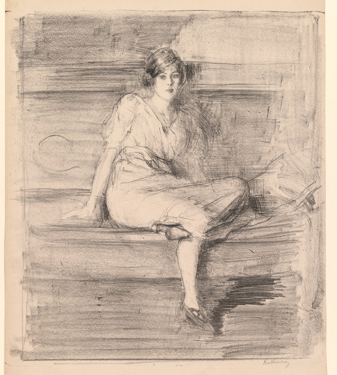 Jovem sem título sentada, 1914. de Albert de Belleroche