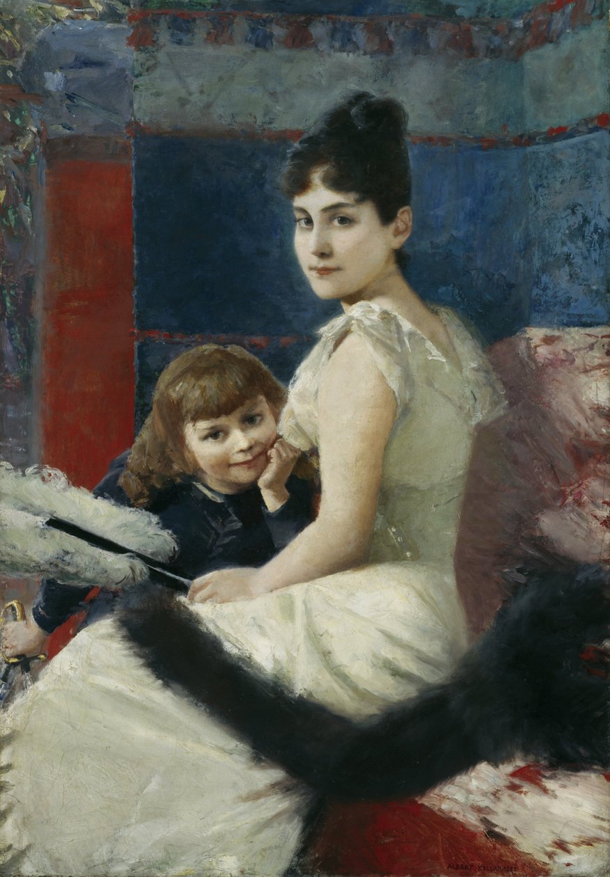 Irene von Keller com o filho Balthasar de Albert von Keller
