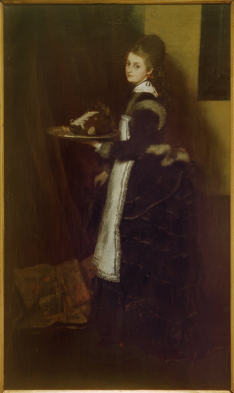 Menina, carregando cabeça de javali de Albert von Keller
