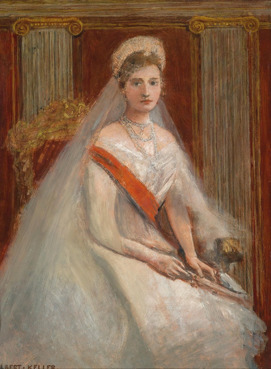 Retrato da imperatriz Alexandra Fyodorovna da Rússia 1872-1918, esposa do czar Nicolau II. de Albert von Keller